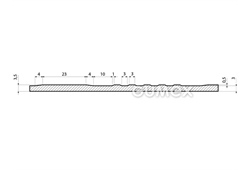 Dielektrický koberec D70 A601 G, tloušťka 3,5mm, šíře 1200mm, 70°ShA, napětí 20kV, NR-SBR, desén kladívkový, -20°C/+70°C, šedá